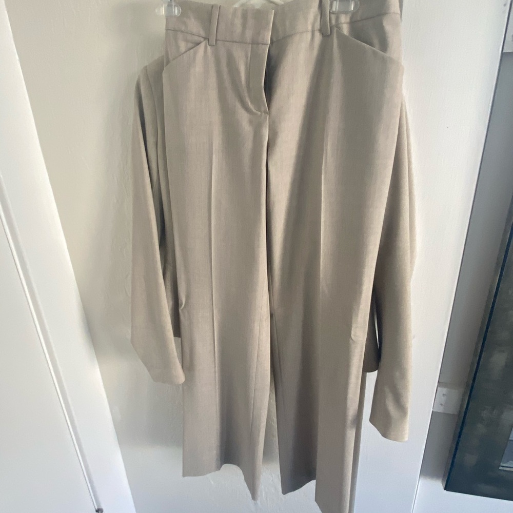 Theory relaxed wool stretch pants (beige/tan)